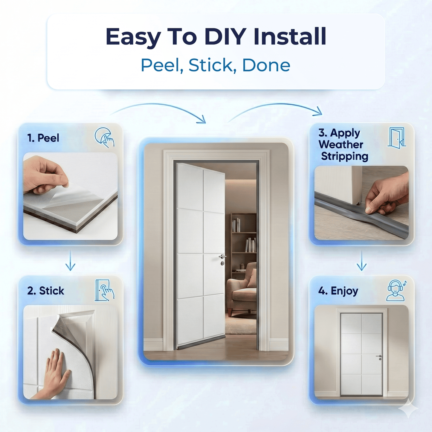 Quiet Your Room in 20 Minutes — Door Soundproofing Kit (KK1184)