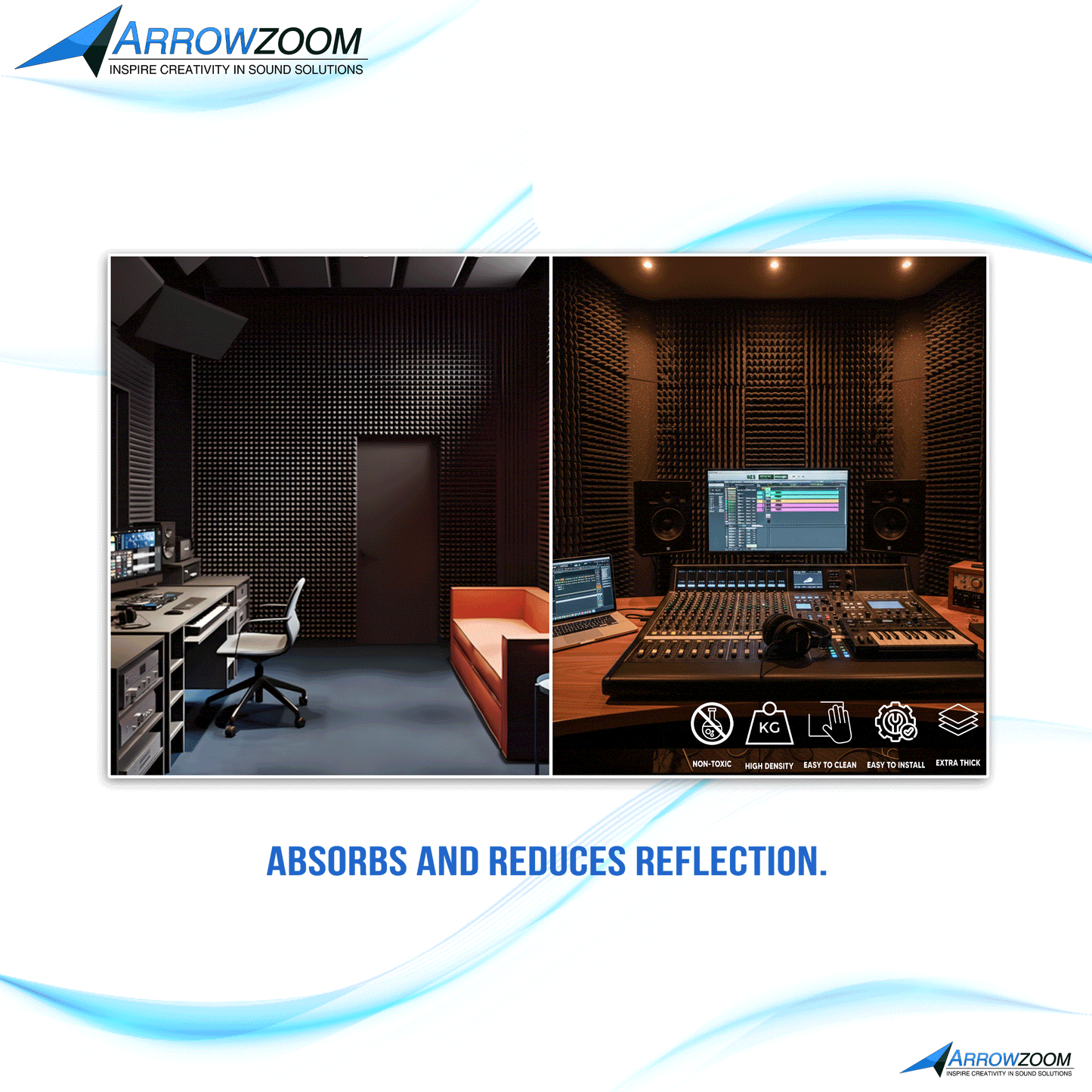 Arrowzoom Acoustic Eggcrate Panel - Black KK1052