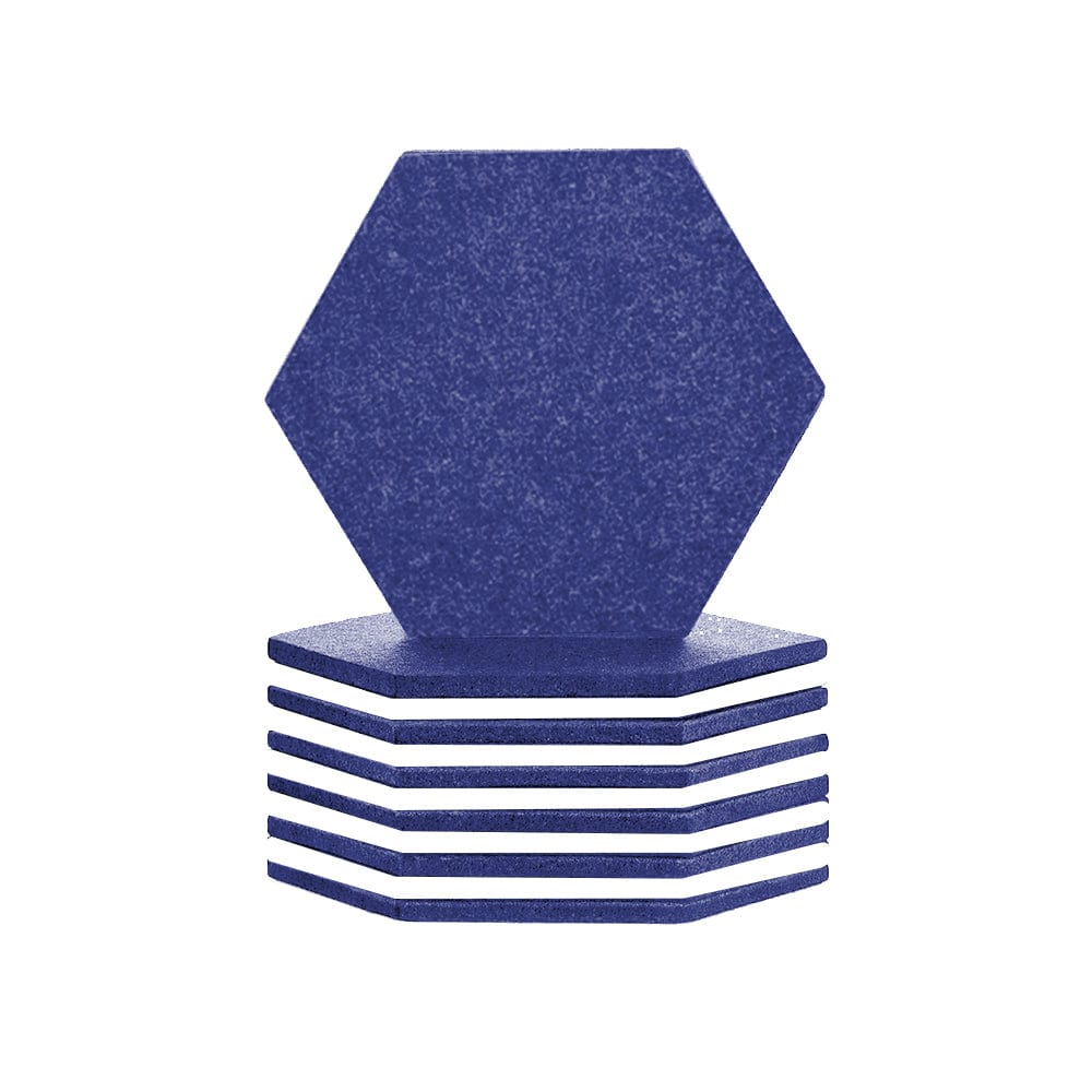 Arrowzoom Hexagon Felt Sound Absorbing Wall Panel - Blue and White - KK1224 12 pieces - 17 x 20 x 1cm / 6.7 x 7.8 x 0.4 in / Blue and White