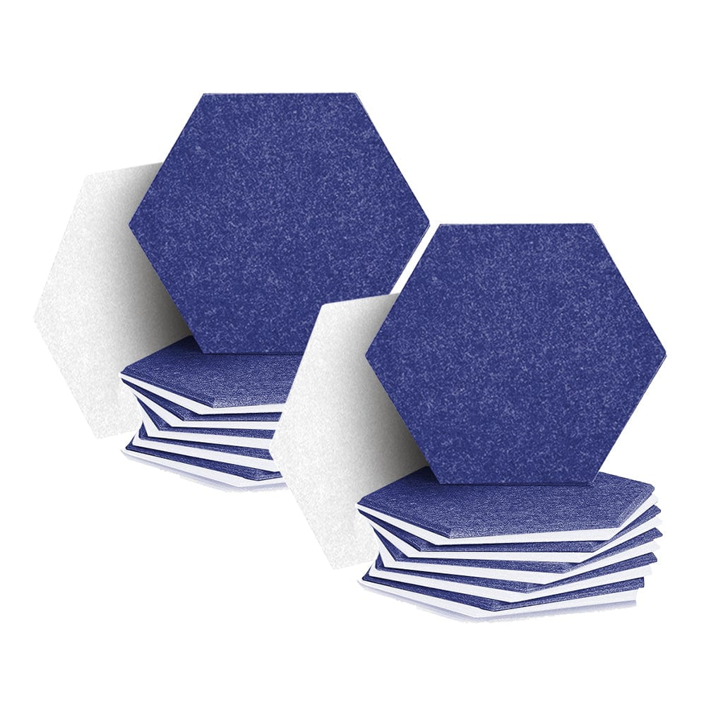 Arrowzoom Hexagon Felt Sound Absorbing Wall Panel - Blue and White - KK1224 24 pieces - 26 x 30 x 1cm / 10.2 x 11.8 x 0.4 in / Blue and White