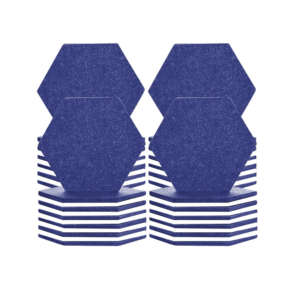 Arrowzoom Hexagon Felt Sound Absorbing Wall Panel - Blue and White - KK1224 48 pieces - 17 x 20 x 1cm / 6.7 x 7.8 x 0.4 in / Blue and White
