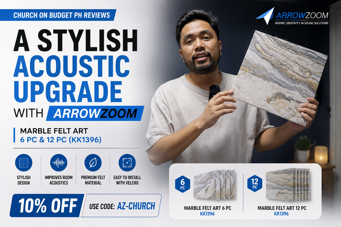 A Stylish Acoustic Upgrade: Church On Budget Ph’s Arrowzoom Marble Felt Art