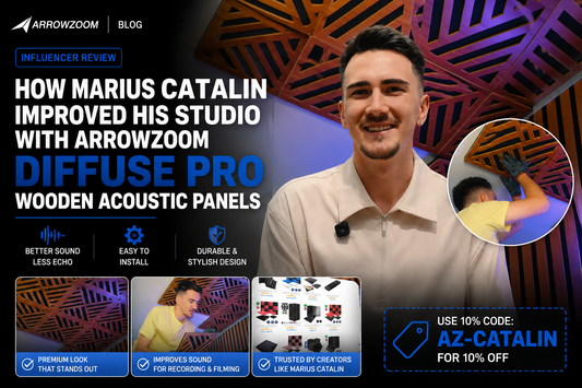 How Marius Catalin Improved His Studio with Arrowzoom Diffuse PRO Wooden Acoustic Panels