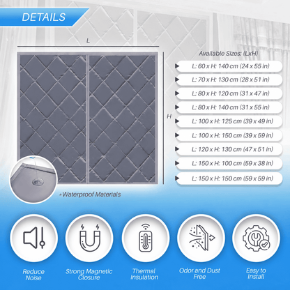 Sleep in Peace — Magnetic Soundproof Window Curtain (KK1440)