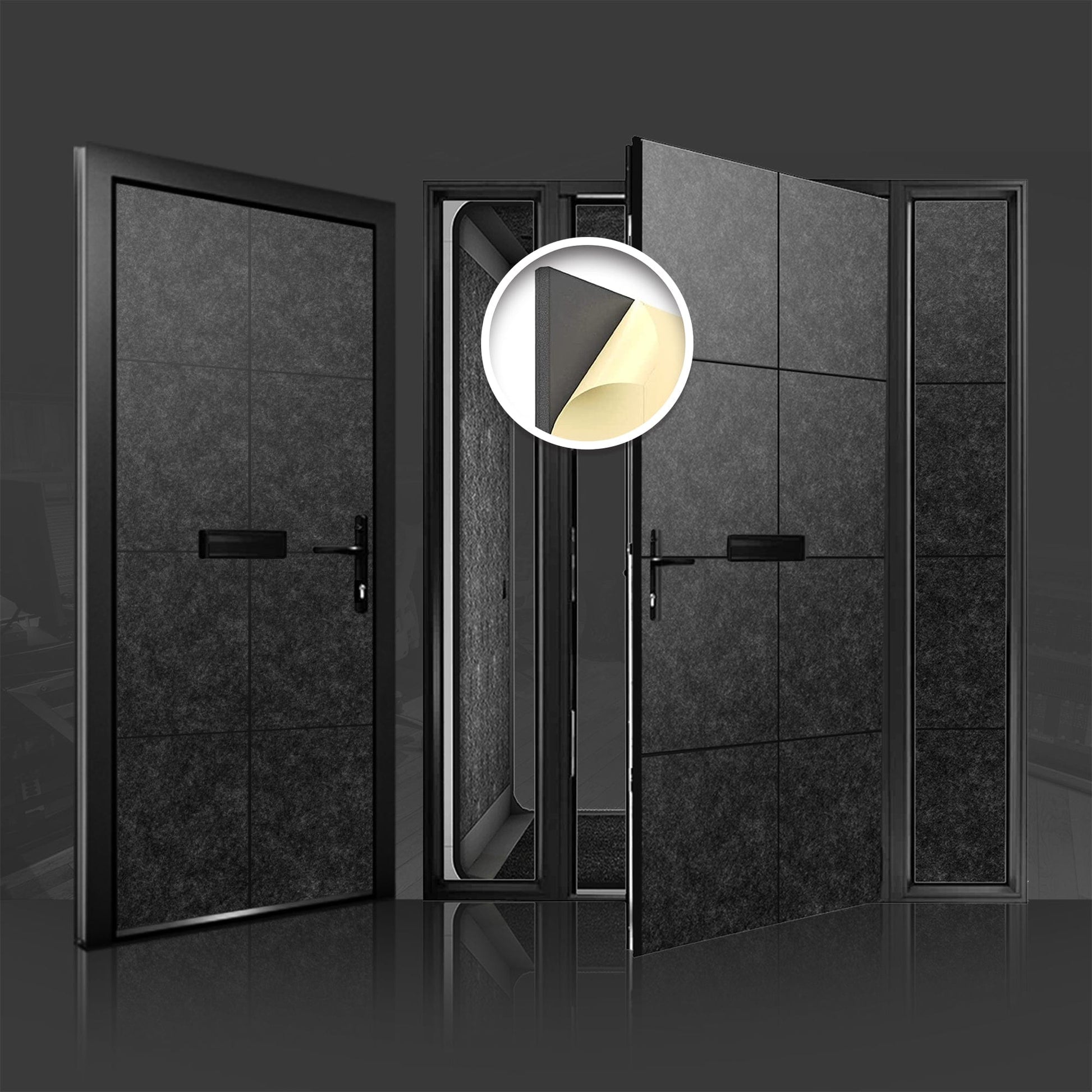 Arrowzoom Premium Door Kit Pro - All in One Adhesive Sound Absorbing Panels - KK1244