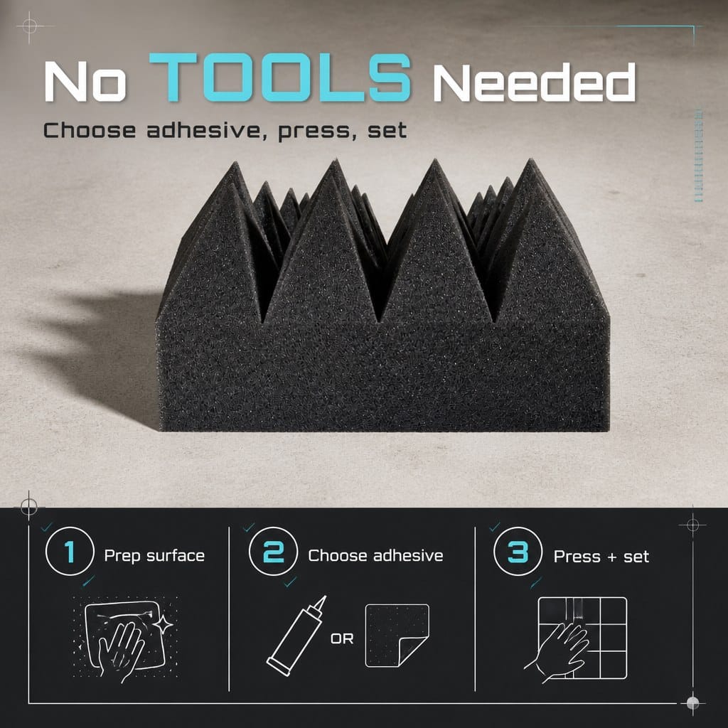 Arrowzoom Pyramid 10/15cm Thick Acoustic Foam Series PRO - Black - KK1471