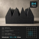 Arrowzoom Pyramid 10/15cm Thick Acoustic Foam Series PRO - Black - KK1471