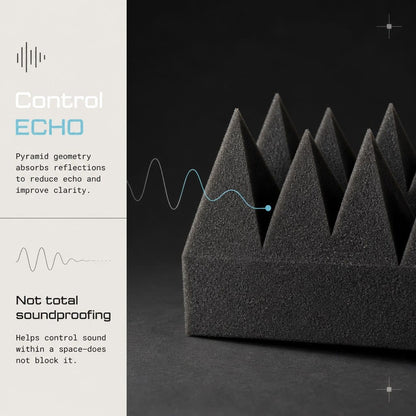 Arrowzoom Pyramid 10/15cm Thick Acoustic Foam Series PRO - Black - KK1471
