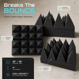 Arrowzoom Pyramid 10/15cm Thick Acoustic Foam Series PRO - Black - KK1471