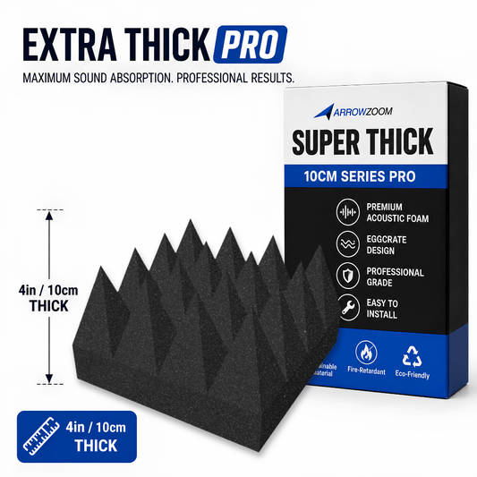 Arrowzoom Pyramid 10/15cm Thick Acoustic Foam Series PRO - Black - KK1471