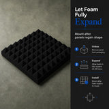 Arrowzoom Pyramid Self-Adhesive Acoustic Foam Tiles — Peel & Stick — Black x Gray Bundle - KK1034