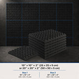 Arrowzoom Pyramid Self-Adhesive Acoustic Foam Tiles — Peel & Stick — Black x Gray Bundle - KK1034