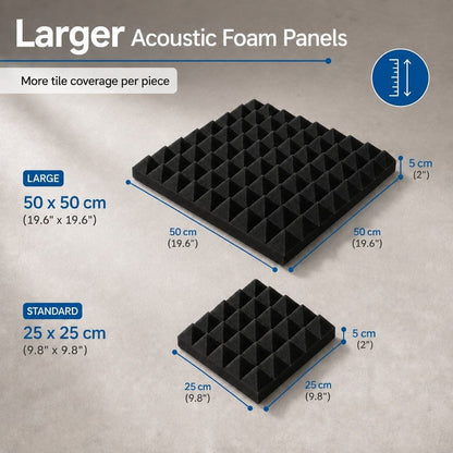 Arrowzoom Pyramid Self-Adhesive Acoustic Foam Tiles — Peel & Stick — Black x Red Bundle - KK1034
