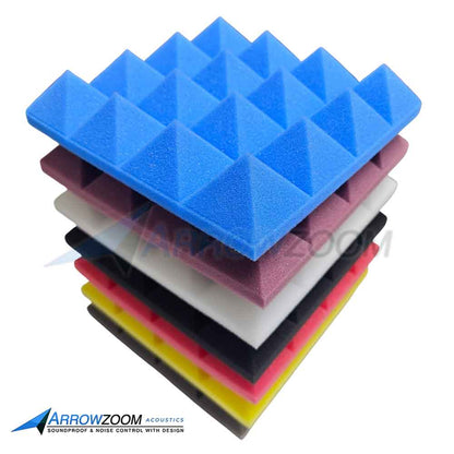 Arrowzoom Pyramid Series Acoustic Foam - Black x Blue Bundle - KK1034