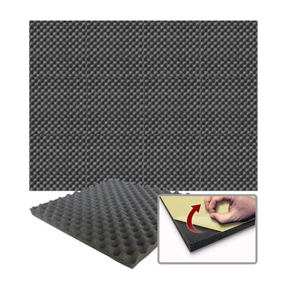 Arrowzoom Acoustic Eggcrate Foam - Solid Colors - KK1052 Black / 1 Piece - 50 x 50 x 3 cm / 20x20x2 in / Yes - Adhesive