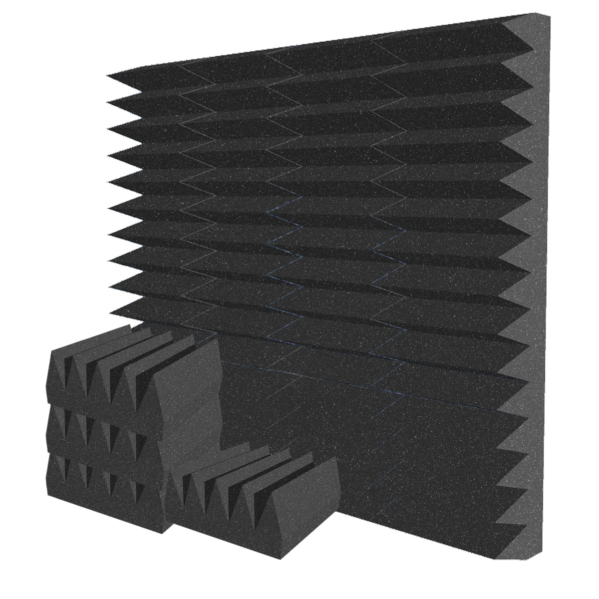 Arrowzoom Wedge 10/15cm Thick Foam Series PRO - Black - KK1472 Black / 12 Pieces - 25 x 25 x 10 cm / 10 x 10 x 4"