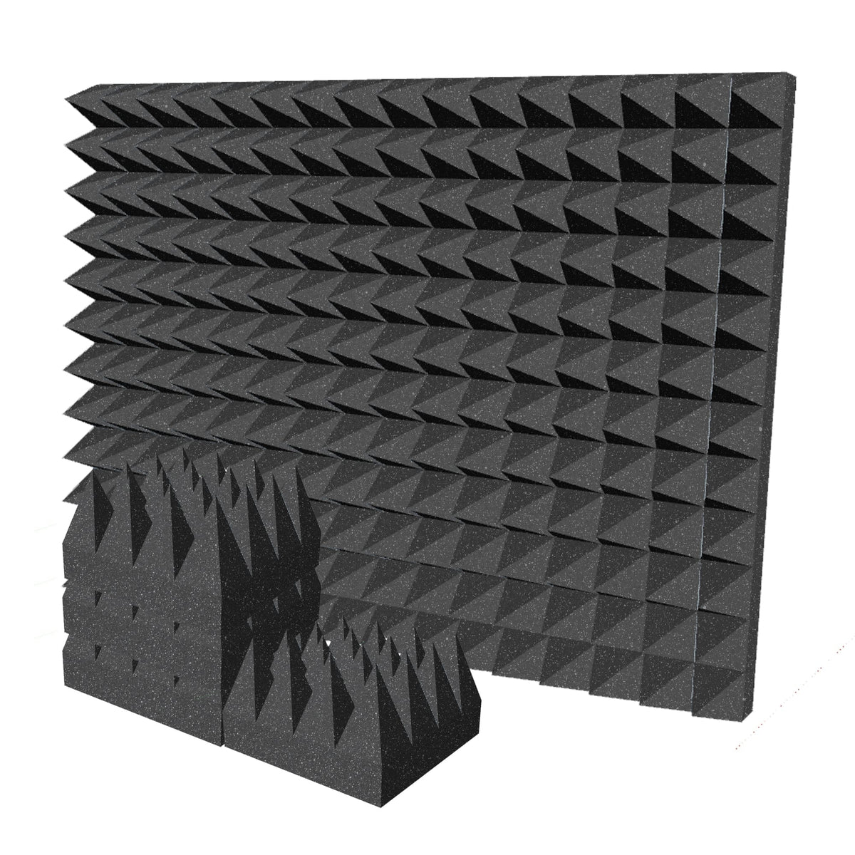 Arrowzoom Pyramid 10/15cm Thick Acoustic Foam Series PRO - Black - KK1471 Black / 12 Pieces - 25 x 25 x 15 cm / 10 x 10 x 6"