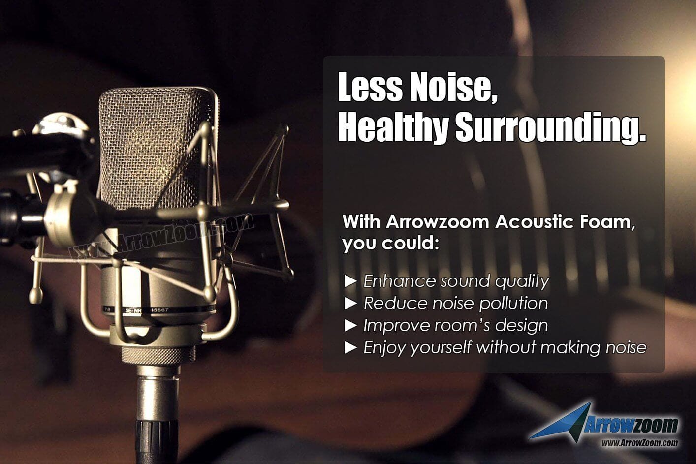 (PROMO) 12Pcs. Arrowzoom Acoustic Pyramid Foam - Black - KK1034 Black / 12 Pieces - 25 x 25 x 5 cm/ 10 x 10 x 2in