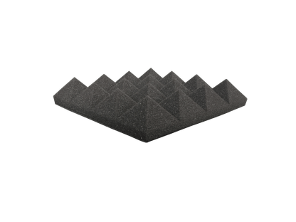 (PROMO) 12Pcs. Arrowzoom Acoustic Pyramid Foam - Black - KK1034 Black / 12 Pieces - 25 x 25 x 5 cm/ 10 x 10 x 2in