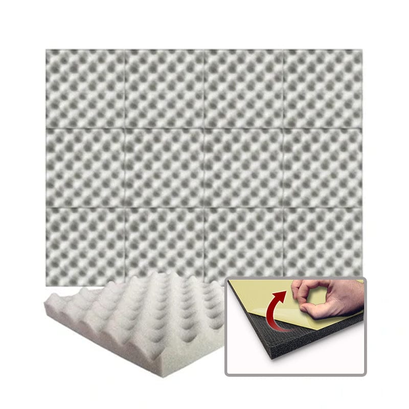 Arrowzoom Acoustic Eggcrate Foam - Solid Colors - KK1052 Gray / 1 Piece - 25 x 25 x 3 cm / 10x10x2 in / Yes - Adhesive