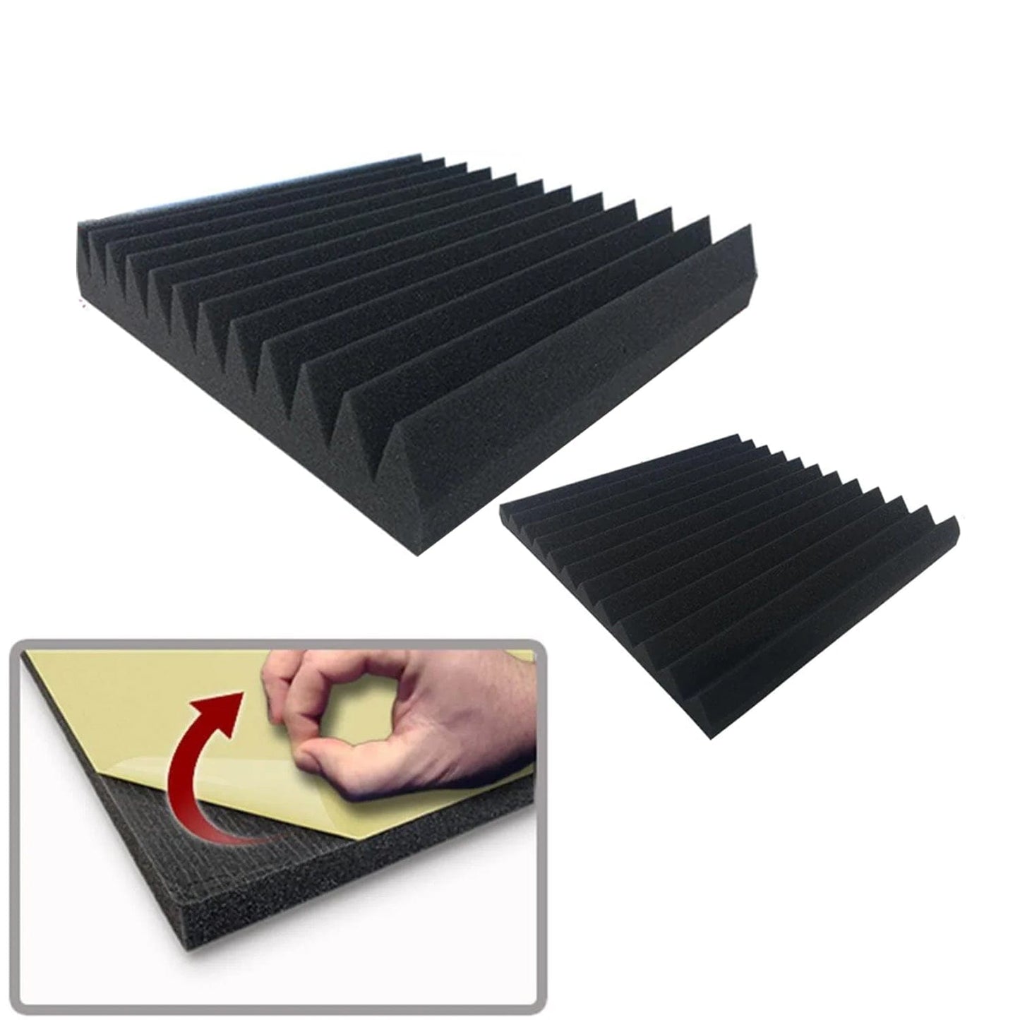 Arrowzoom Multi Wedge Adhesive Backed Tiles Series Acoustic Foam - Solid Colors - KK1220