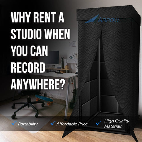 Arrowzoom Sound Absorbing Studio Recording Isolation Privacy Booth | Reduces External Noise for Work, Recording, Podcasts, Singing, Meeting KK1250