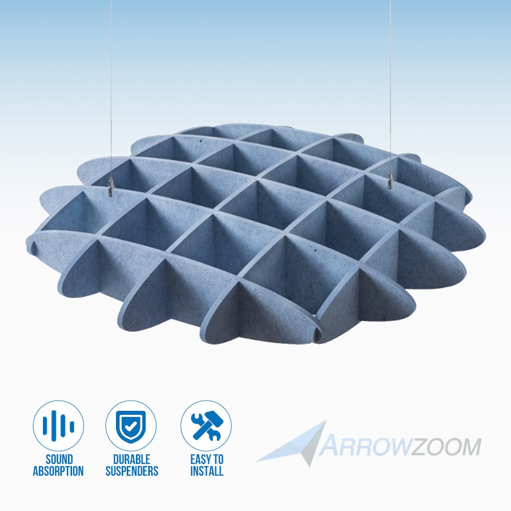 Arrowzoom EchoArt Elegant Sound Absorbers Hanging Ceiling Panels Greyish Blue 100 cm - KK1463