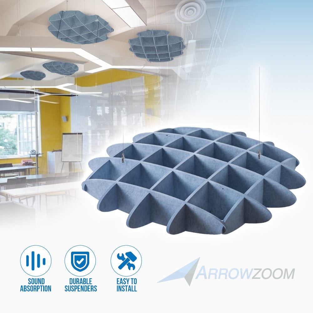 Arrowzoom EchoArt Elegant Sound Absorbers Hanging Ceiling Panels Greyish Blue 100 cm - KK1463