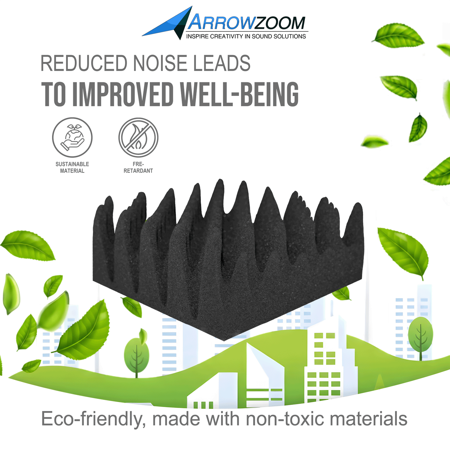 Arrowzoom Acoustic Eggcrate Panel - Black KK1052