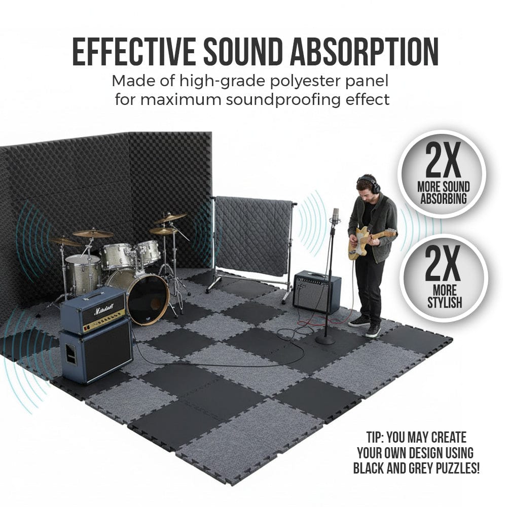 Arrowzoom Sound Absorbing Interlocking Puzzle Floor Mats - KK1470