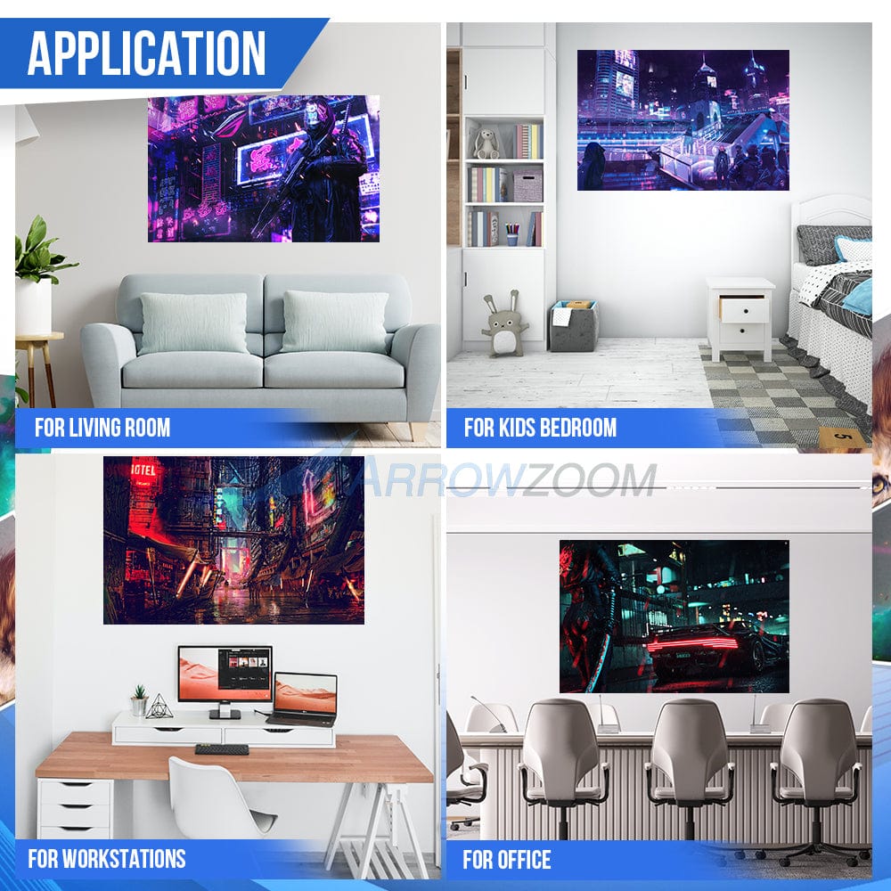 Arrowzoom Cyberpunk Self-Adhesive Felt Art Wall Panels - KK1399