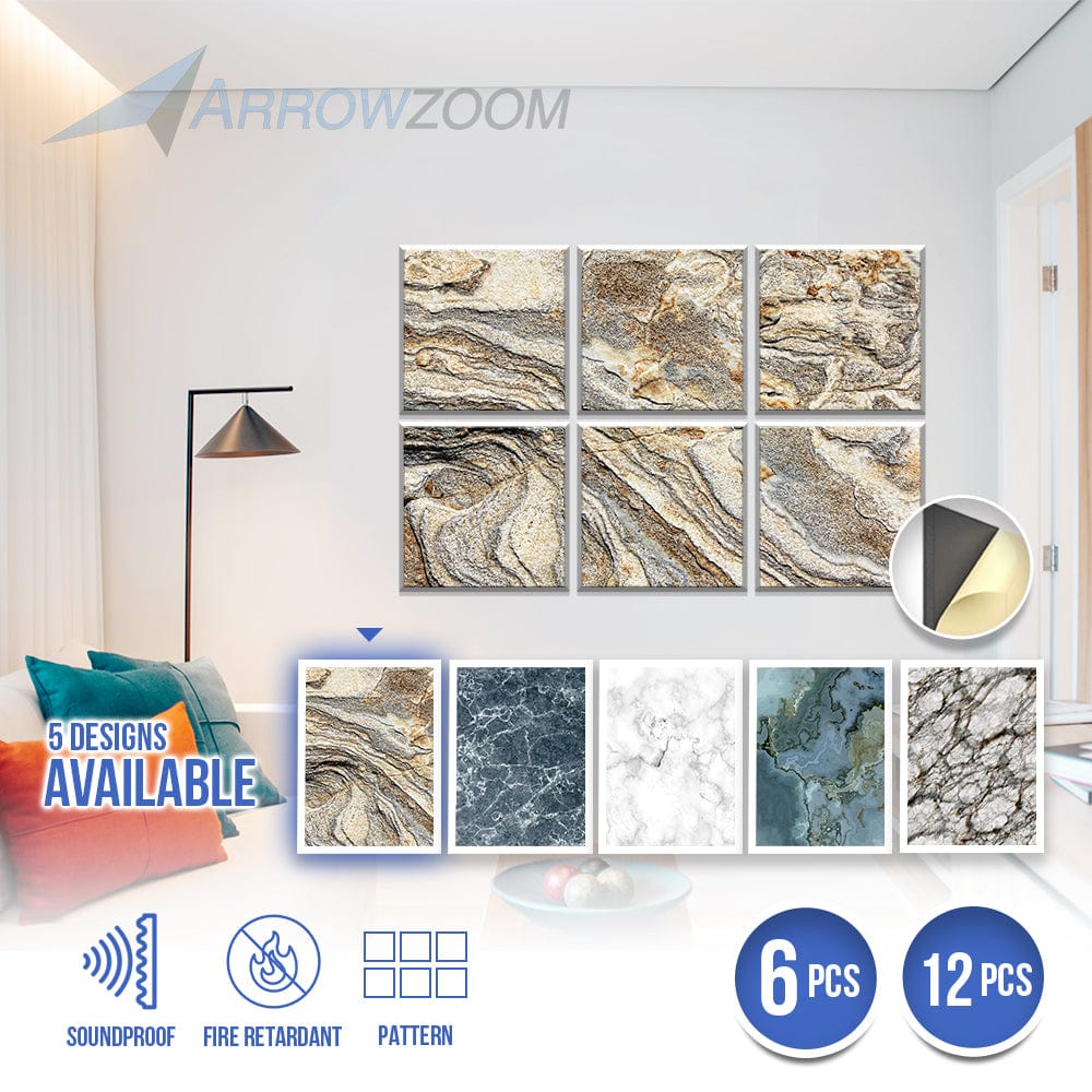 Arrowzoom Marble Self-Adhesive Felt Art Wall Panels - KK1396
