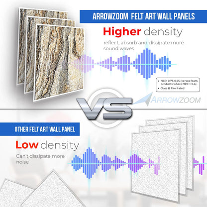 Arrowzoom Marble Self-Adhesive Felt Art Wall Panels - KK1396