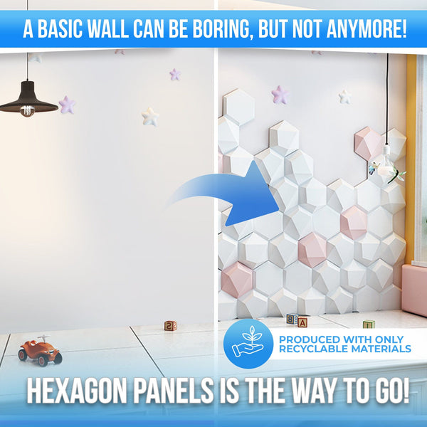 Arrowzoom Calm Sky 3D Hexagon Adhesive Sound Absorbing Panels - KK1331