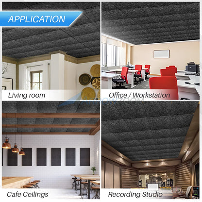 Arrowzoom Ceiling Sound Deadening Polyester Fabric Panel - Solid Colors - KK1424