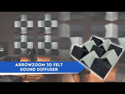 Difusor de sonido de fieltro 3D blanco y azul Arrowzoom - KK1432 