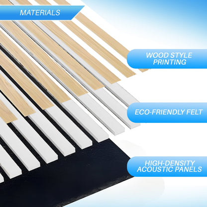 Arrowzoom Sound-Absorbing 3D Felt Wood Printed Slats - KK1441