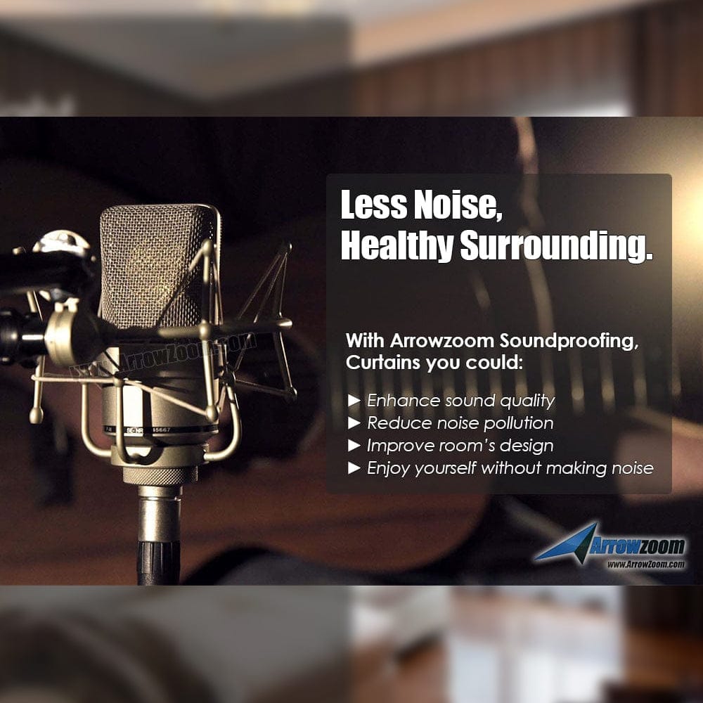 Arrowzoom 99.9% Black Out Curtain - Thermal Insulation, Light Soundproof and Room Darkening - KK1145