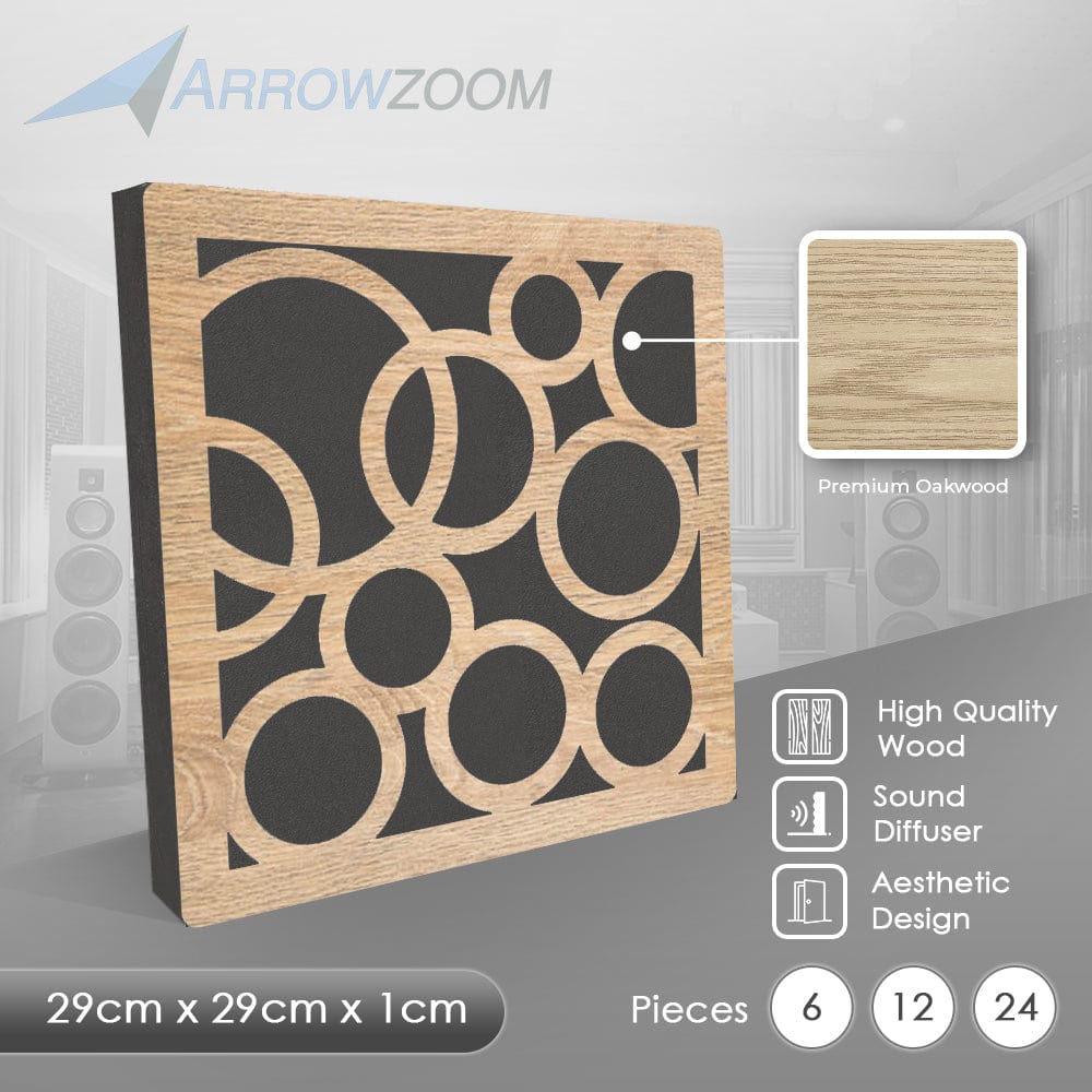 Arrowzoom™ Diffuse PRO Orbit Square Felt Wooden Panel - KK1307