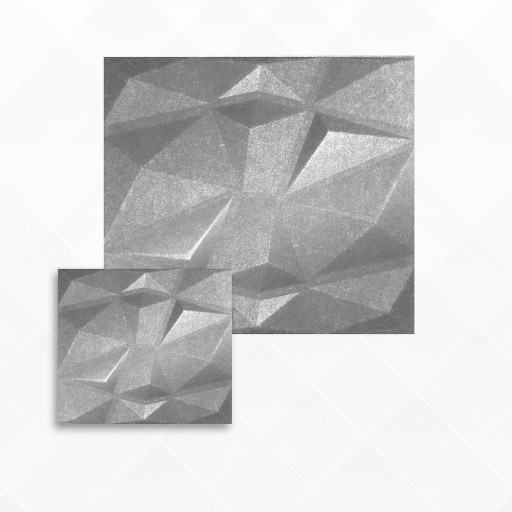 Arrowzoom Dazzling Geometric 3D Diamond Polyester Felt Art Panels - KK1384 1 / Gray / 30x30cm