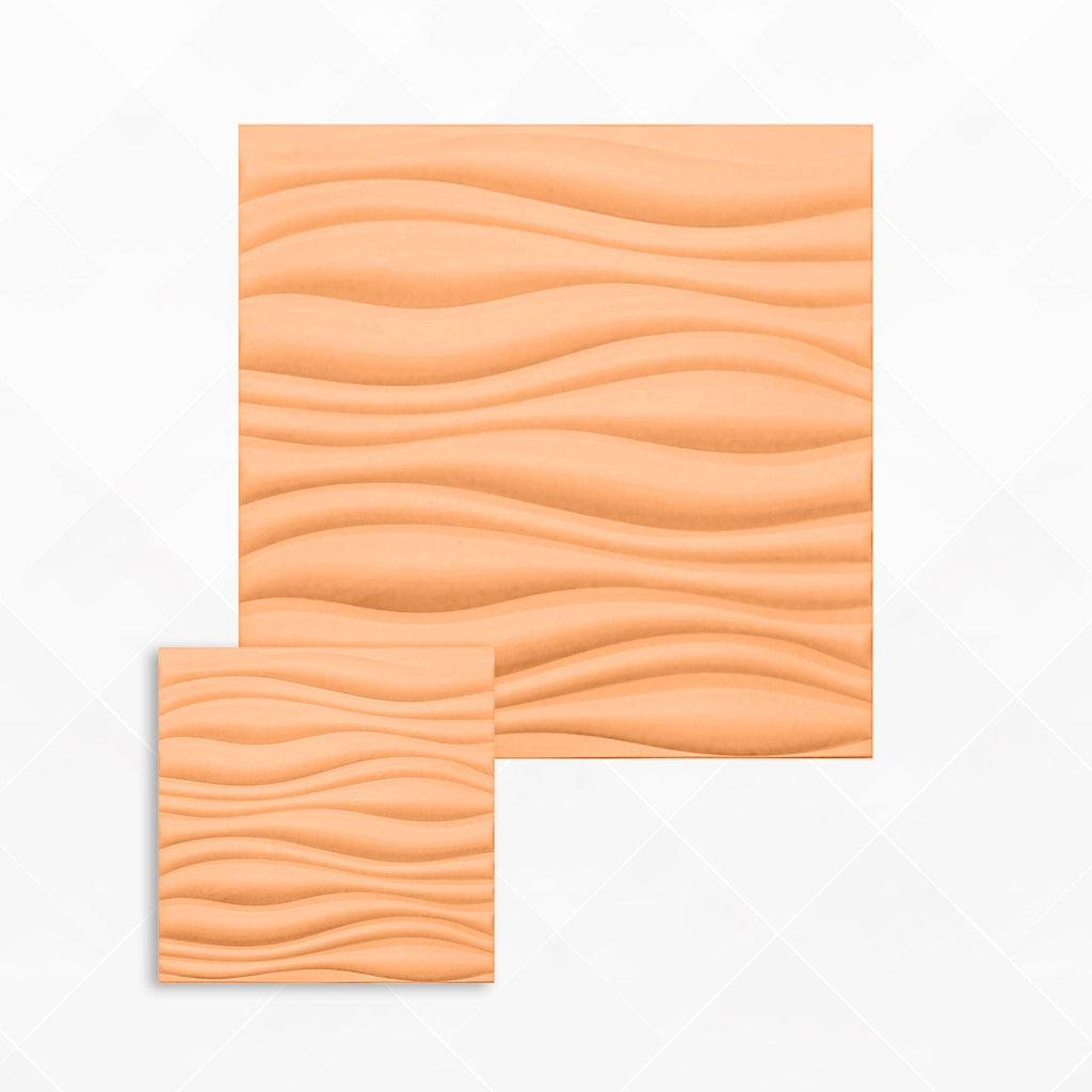 Arrowzoom Aesthetics Acoustics 3D Wave Polyester Felt Art Panels - KK1382 1 / Orange / 30x30cm