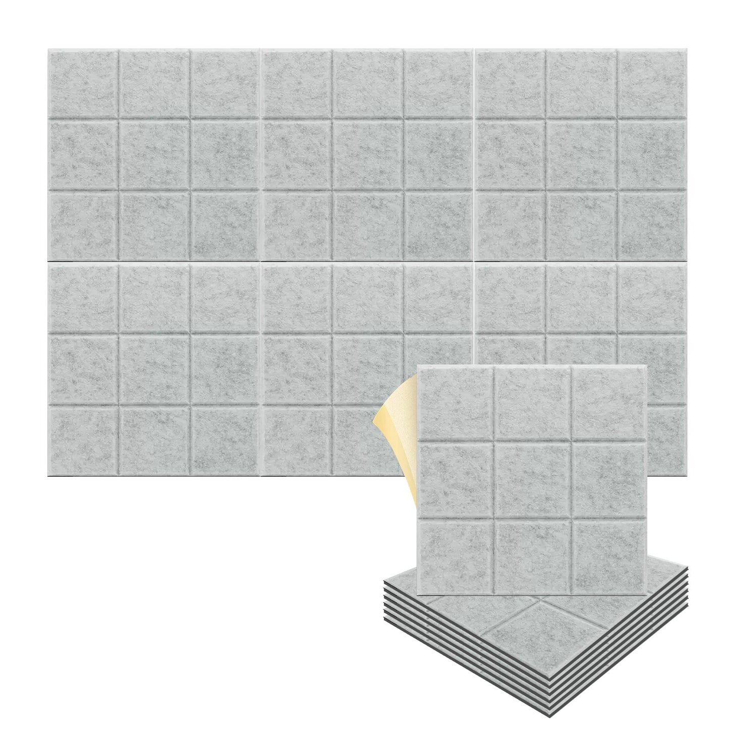 Arrowzoom "Grid Matrix" 3D Square Polyester Felt Art Panels - KK1389