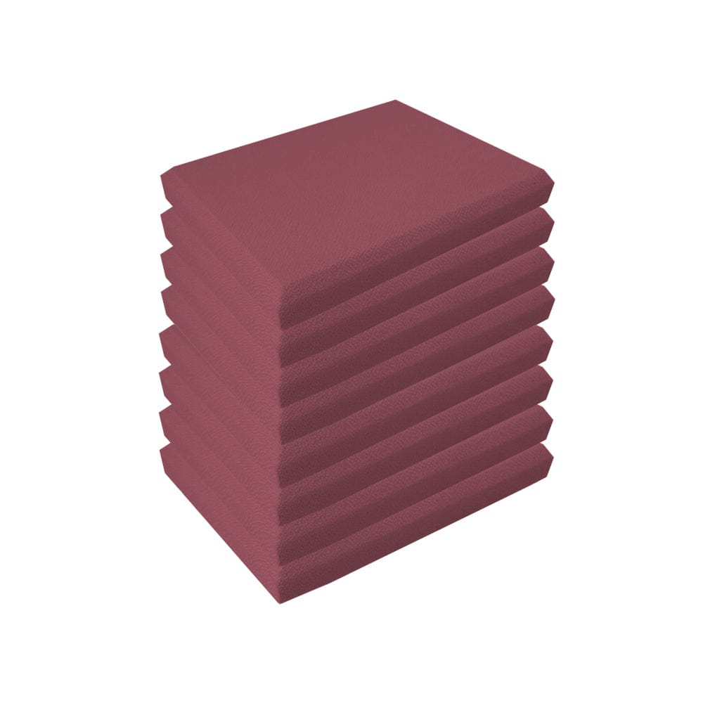 Arrowzoom Sound Absorbing Acoustic Fabric Wrapped Panel - 8 pcs - KK1205 30cm x 30cm x 2.5cm / 11.8 x 11.8 x 0.9 in / Burgundy