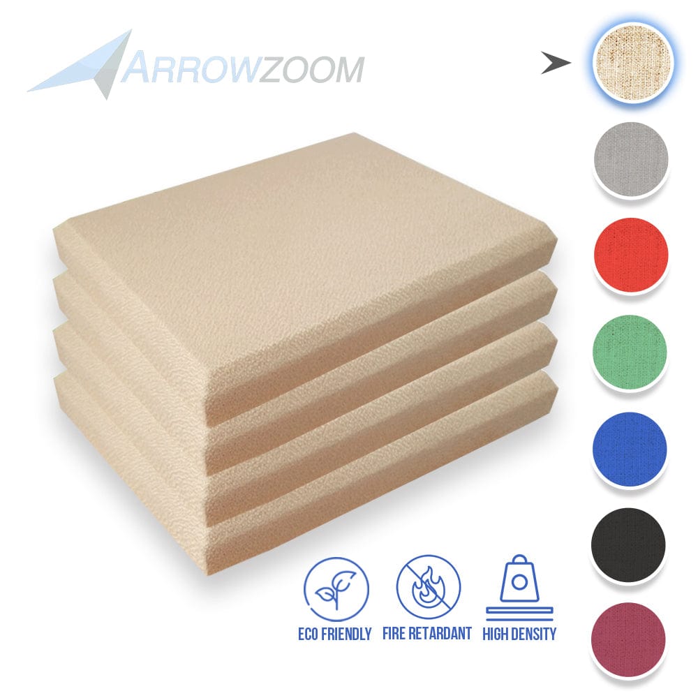 Arrowzoom Sound Absorbing Acoustic Fabric Wrapped Panel - 4 pcs - KK1205