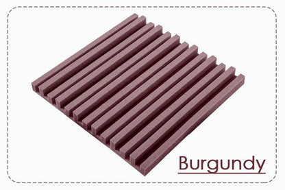 Arrowzoom Acoustic Foam Metro Striped Ceiling - Pearl White x Burgundy Bundle - KK1041