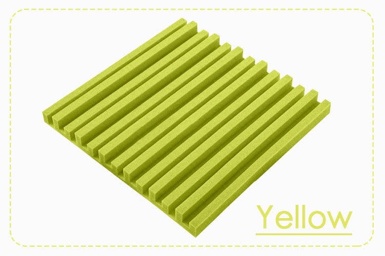 Arrowzoom Acoustic Foam Metro Striped Ceiling - Pearl White x Yellow Bundle - KK1041