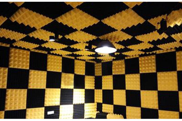 Arrowzoom Acoustic Foam Metro Striped Ceiling - Peral White x Black Bundle - KK1041