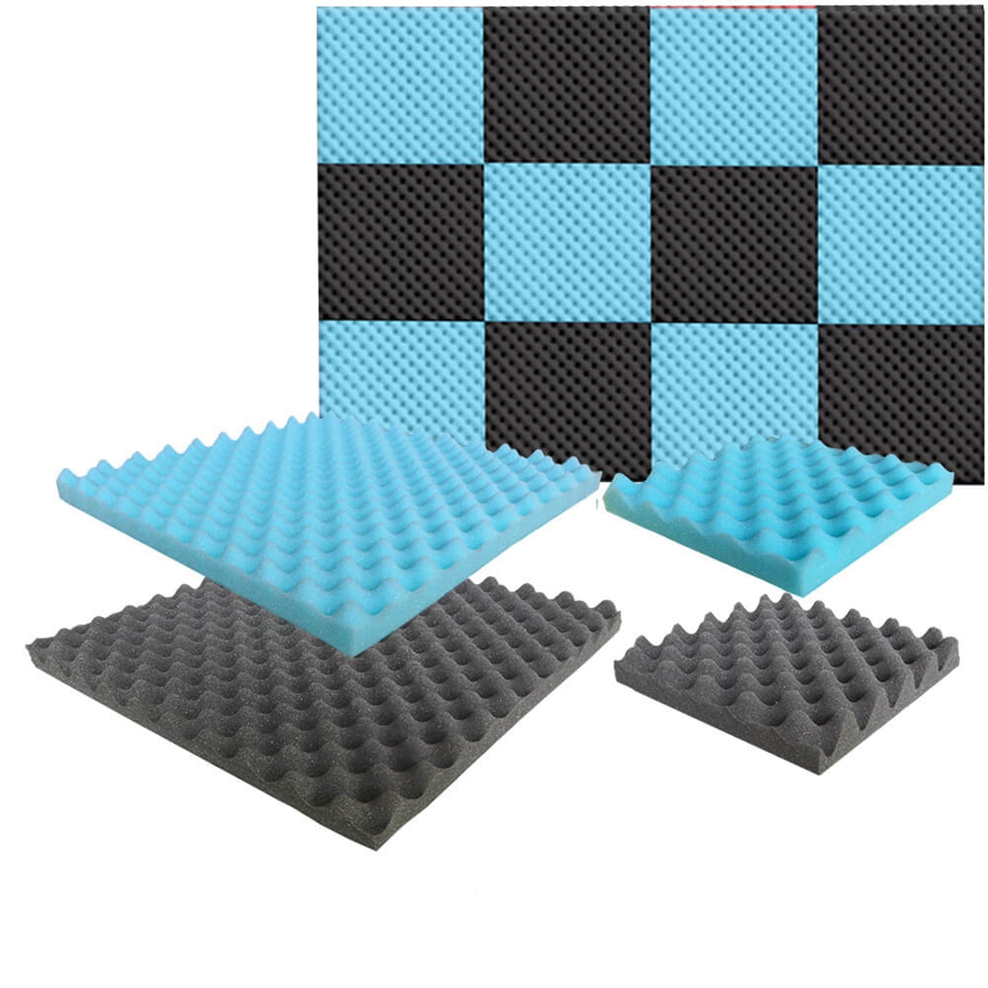 Arrowzoom Eggcrate Convoluted Series Acoustic Foam - Baby Blue x Black Bundle - KK1052