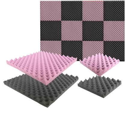 Arrowzoom Eggcrate Convoluted Series Acoustic Foam - Black x Burgundy Bundle - KK1052