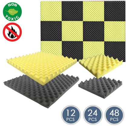 Arrowzoom Eggcrate Convoluted Series Acoustic Foam - Black x Yellow Bundle - KK1052